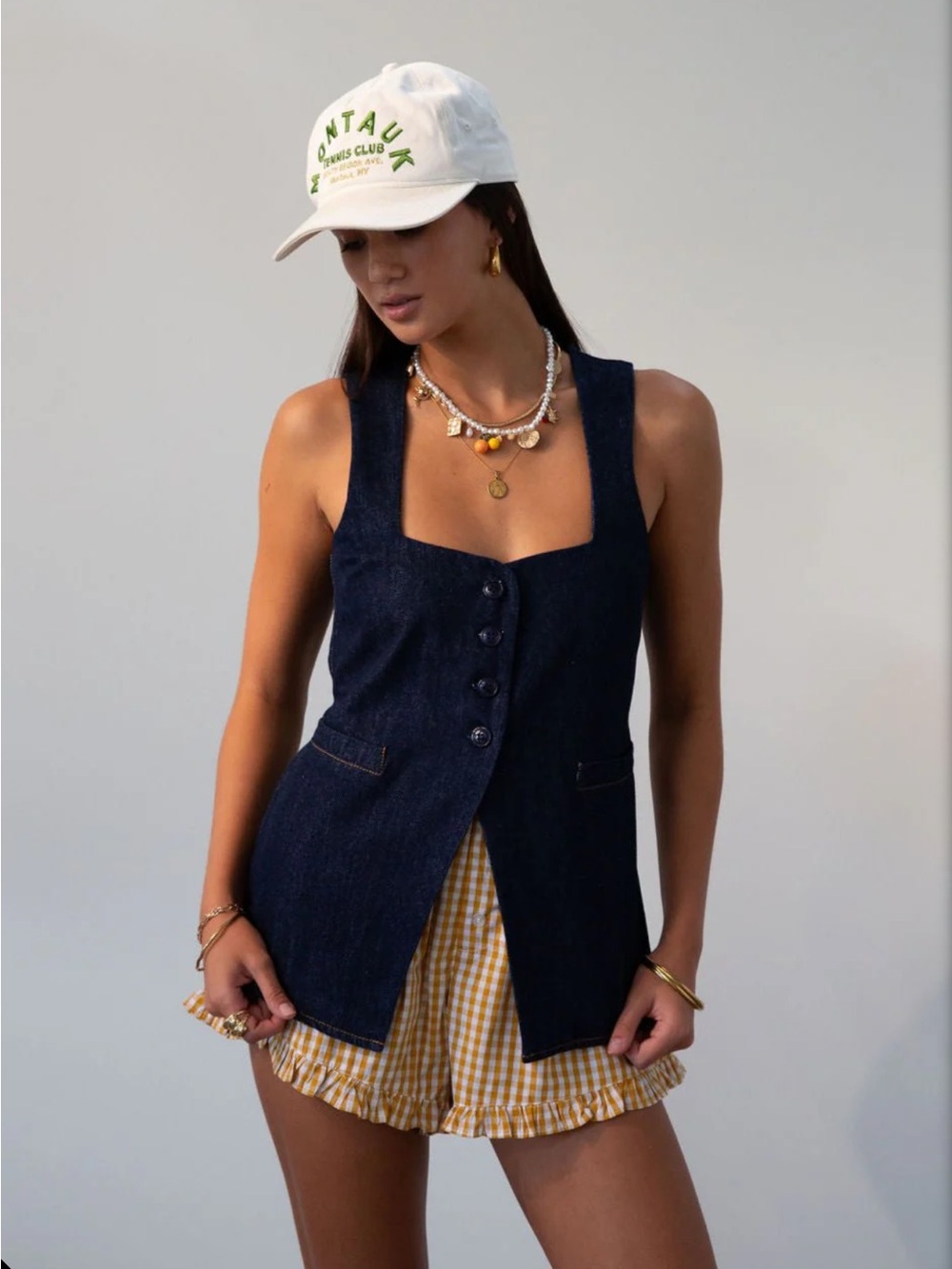 Denim Women's Button-Front Vest